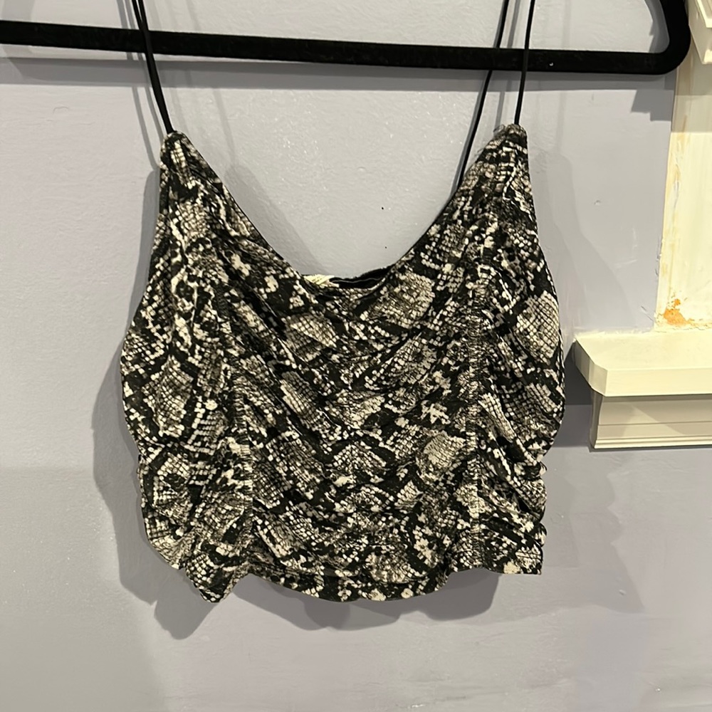 snake skin cropped tank